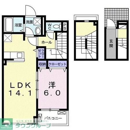 サニーコートE棟の物件間取画像